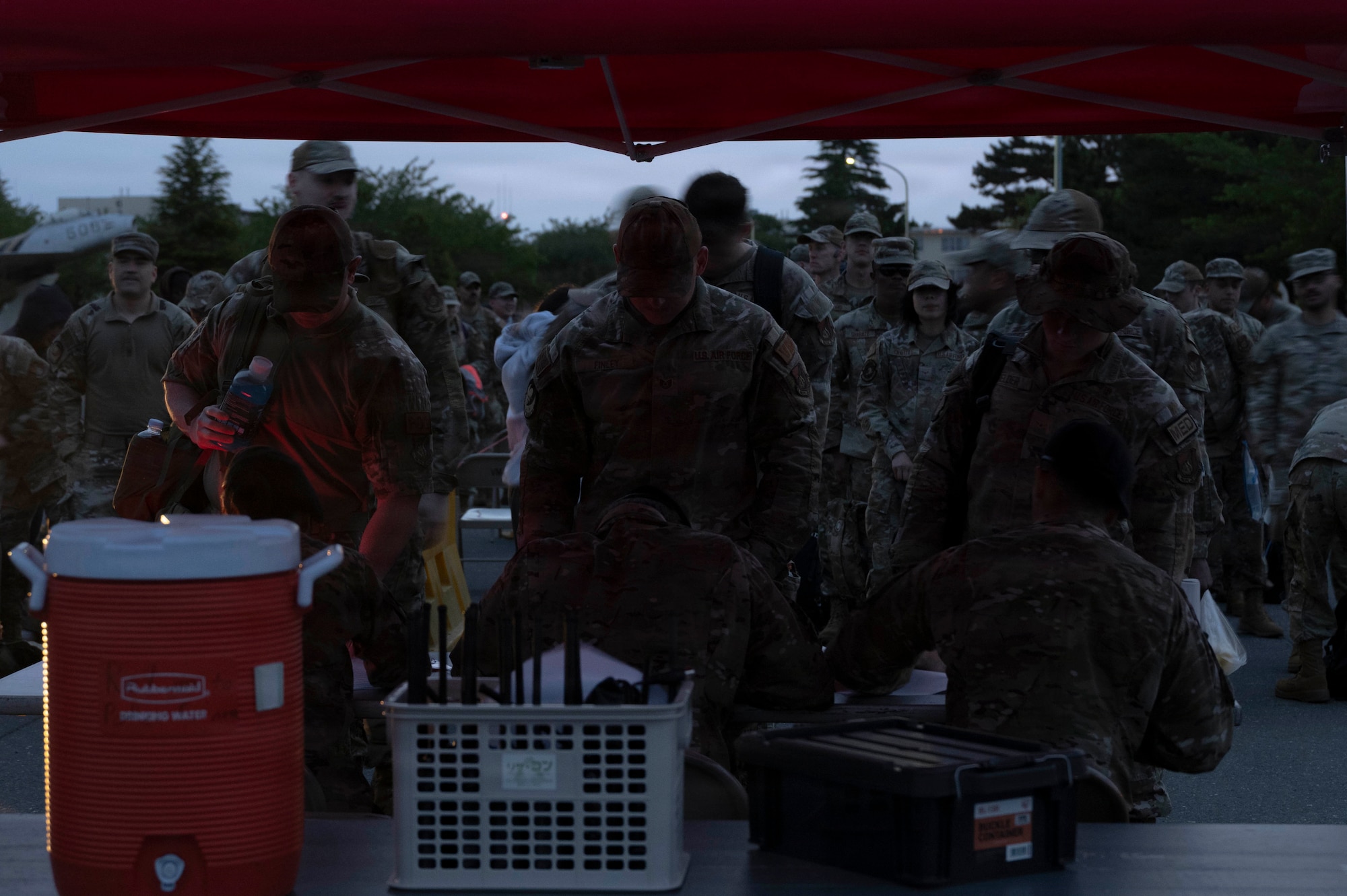 Participants check in before the Norwegian Foot March at Misawa Air Base, Japan, May 27, 2026.