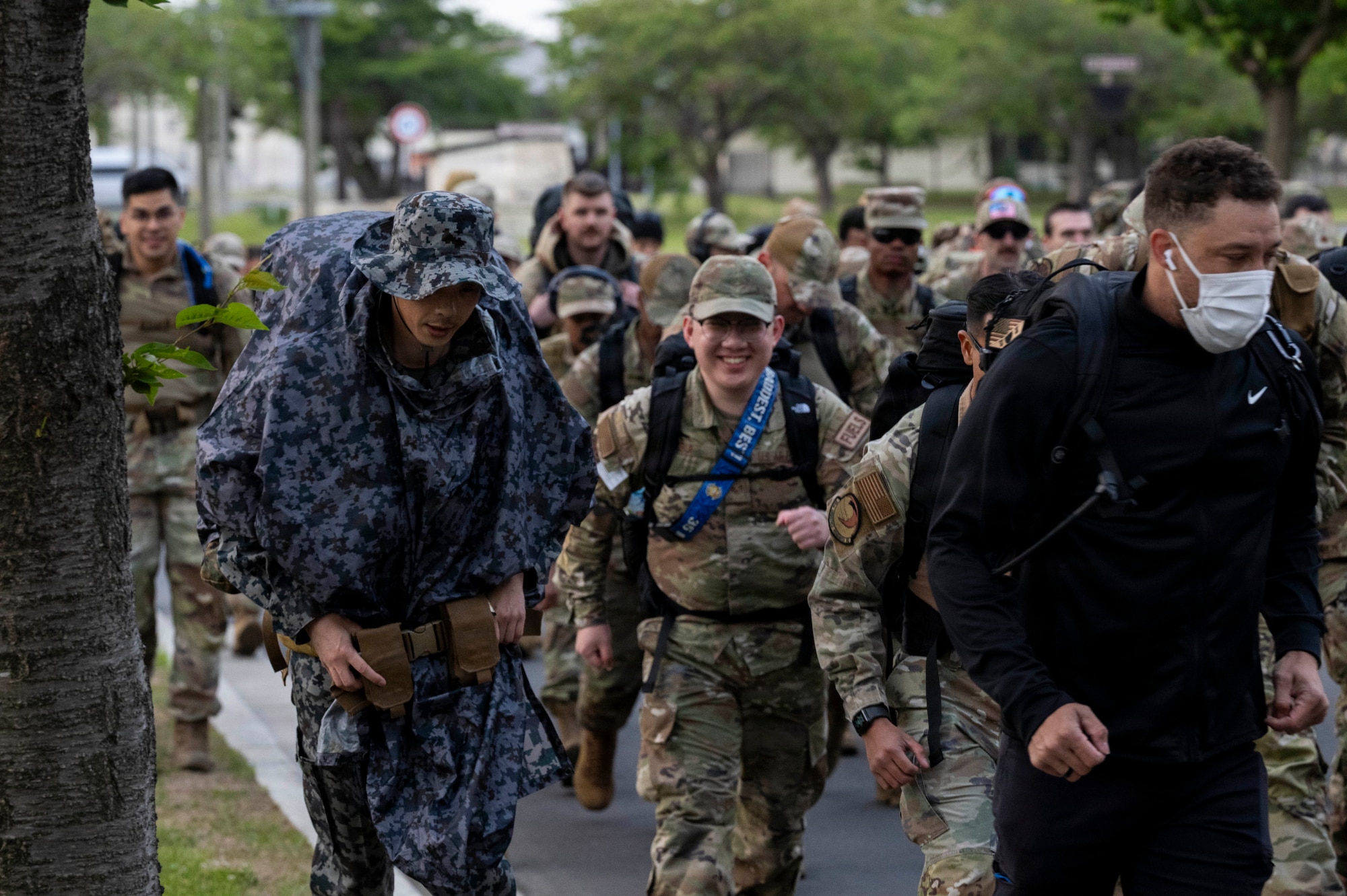 Participants move along a Norwegian Foot March route at Misawa Air Base, Japan, May 27, 2026.