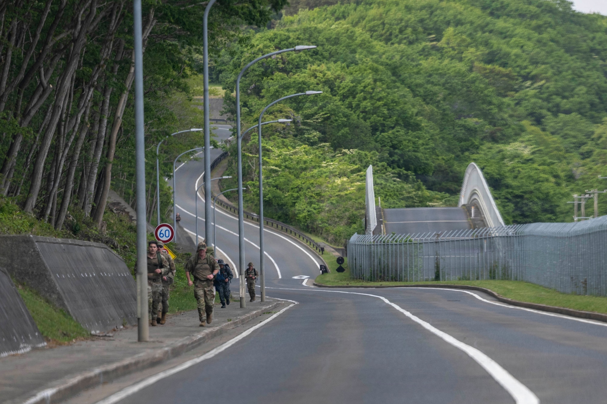 Service members and civilians participate in a Norwegian Foot March at Misawa Air Base (AB), Japan, May 27, 2026.