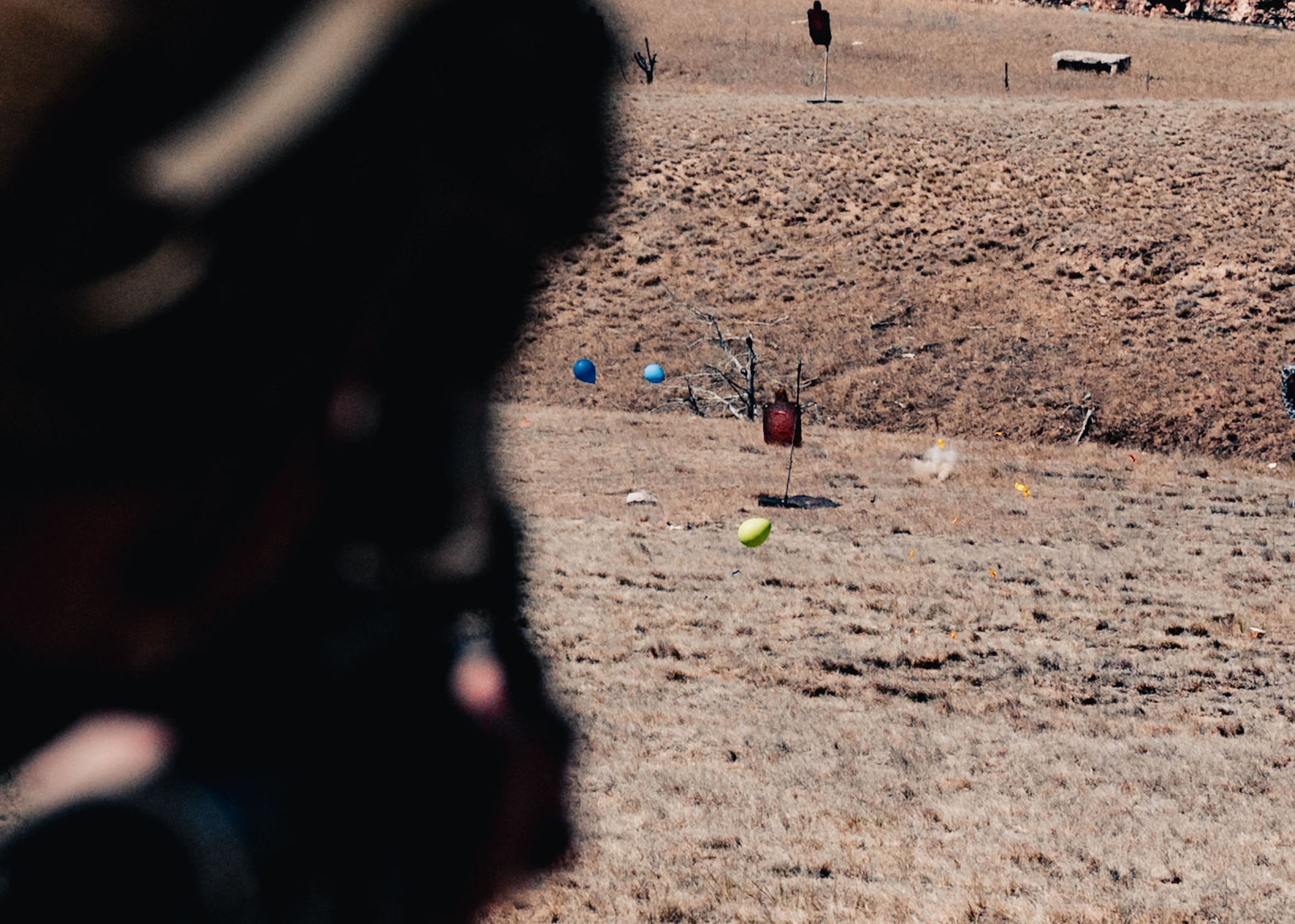 The ground engagement portion tested operators’ ability to acquire, track and engage simulated unmanned threats in motion. (U.S. Air Force photo by Staff Sgt. Michael A. Richmond)