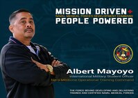 Naval Medical Forces Development Command and Navy Medicine Operational Training Command (NMOTC) are mission driven and people powered. Albert Mayoyo is the International Military Student Officer at NMOTC and coordinates all the training for international military students at the command’s training centers, ensuring they receive the highest level of training and 100% succession rate. (U.S. Navy graphic by Malcolm McClendon)
