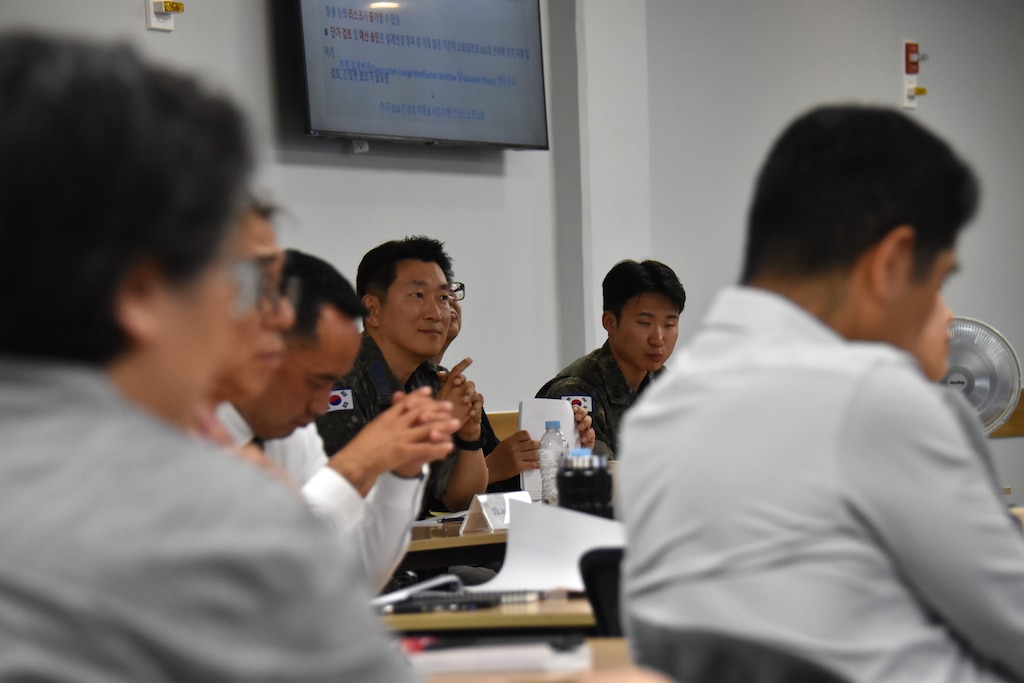 Col. Kim, You-Hwan, U.S. Forces Korea Program Division Chief, Republic of Korea Ministry of National Defense – Defense Installations Agency, at a symposium with the U.S. Army Corps of Engineers – Far East District on June 1, 2026, at Camp Humphreys, South Korea.