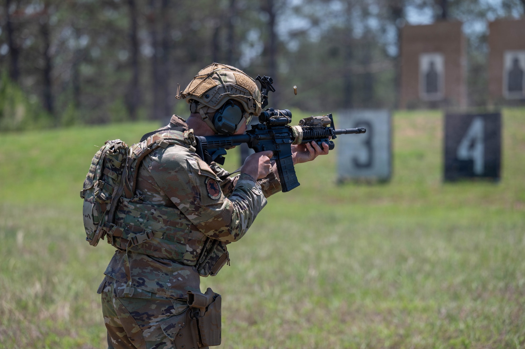 Airman shoots at the range.