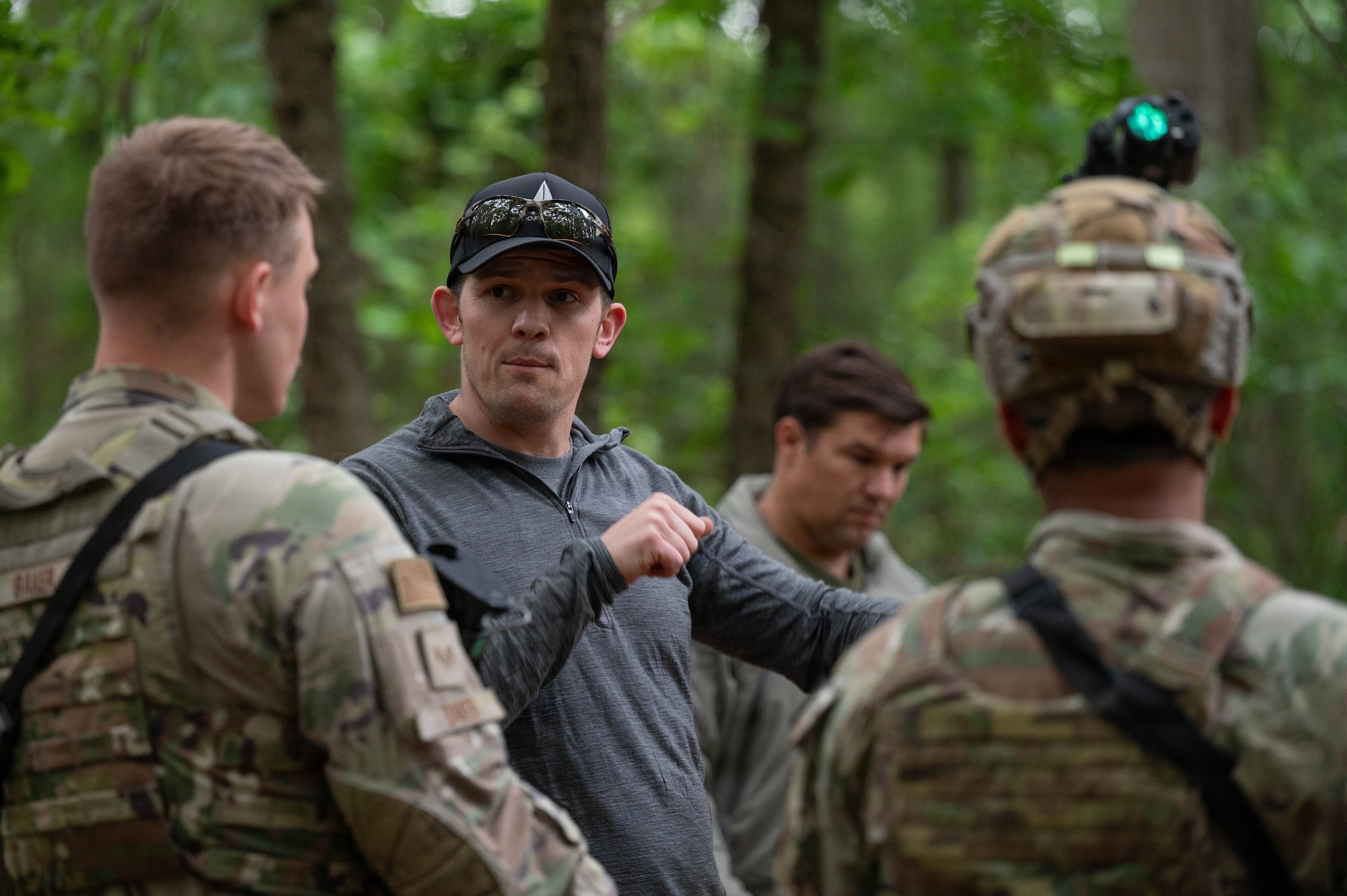 Airmen receive instruction.