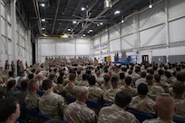 U.S. Airmen assigned to the 509th Bomb Wing attend the 2025 Omaha Trophy presentation ceremony at Whiteman Air Force Base, Missouri, May 26, 2026.