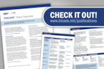 "CHECK IT OUT! www.tricare.mil/publications;" Screenshots of the TRICARE Plans Overview Fact Sheet