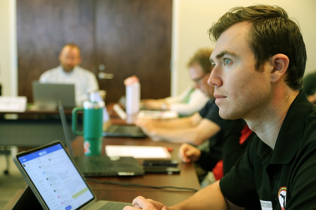 The U.S. Army Corps of Engineers (USACE) Jacksonville District Emergency Management team recently conducted a simulated Hurricane tabletop exercise alongside state partners to prepare for the Atlantic hurricane season. (USACE photo by Mark Rankin)