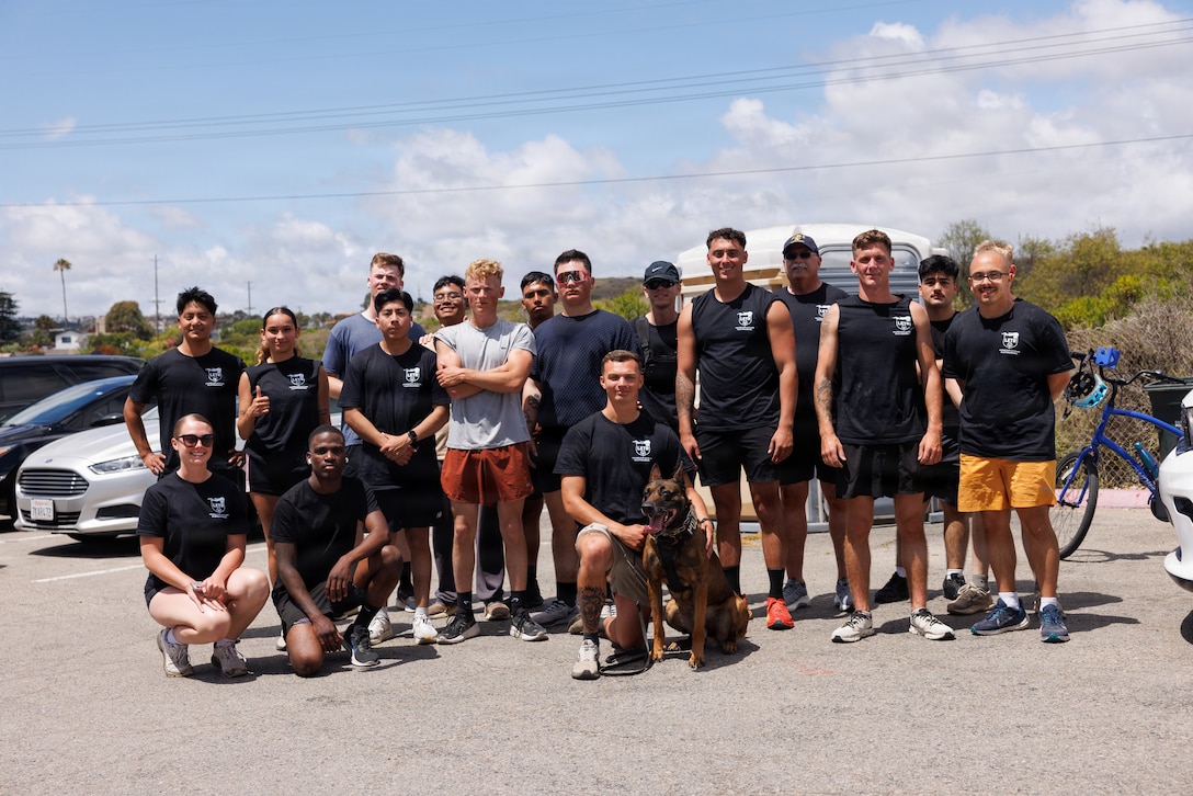 A group of people poses for a photo.