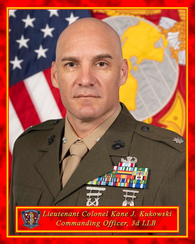Official portrait of Lt. Col. Kane J. Kukowski.