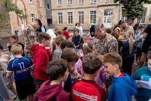 Soldiers assigned to the 101st Airborne Division (Air Assault) visited Notre Dame Primary School in Carentan, France, on June 2, 2026, and met with approximately 60 students as part of an annual outreach effort connecting young people with U.S. service members.

The students, ages 9 and 10 and in fourth and fifth grades, enthusiastically welcomed the Screaming Eagles. 
Sarah Passquier, City of Carentan director of culture and events, said the annual visit helps keep history alive for younger generations.

(U.S. Army photo by Capt. Jennifer French)