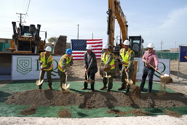 GUANTANAMO BAY, Cuba (June 2, 2026) – Installation leadership, contracting representatives, and project stakeholders break ground for the construction of a new ambulatory care center aboard Naval Station Guantánamo Bay, Cuba, June 2, 2026. The new 90,600-square-foot facility will replace the existing hospital, which has been in service since 1956. (Official U.S. Navy photo by Emily McCamy)