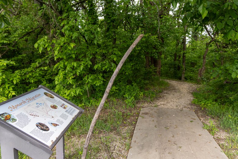 Trail entrance with sign.