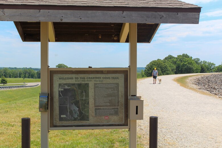 Man walking trail.