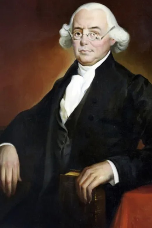 A painting depicting a man in colonial attire.