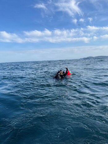 Explosive Ordnance Disposal Mobile Unit THREE Expeditionary Mine Countermeasures Company 3-1 (CTU 77.6) Sailors prepare to conduct joint reacquisition and identification dives alongside Republic of Korea (ROK) divers off the coast of Pohang, South Korea during the 2026 ROK-U.S. Combined Mine Warfare Exercise, April 24, 2026.  The 2026 ROK-U.S. Combined Mine Warfare Exercise increases combined proficiency between the Republic of Korea Navy and the U.S. Navy through the exchange of tactics and techniques, while enhancing common bonds. The exercise takes place in U.S. 7th Fleet, the Navy's largest forward-deployed numbered fleet, routinely interacts and operates with allies and partners in preserving a free and open Indo-Pacific. (U.S. Navy photo by Lt. Devon Goetz)