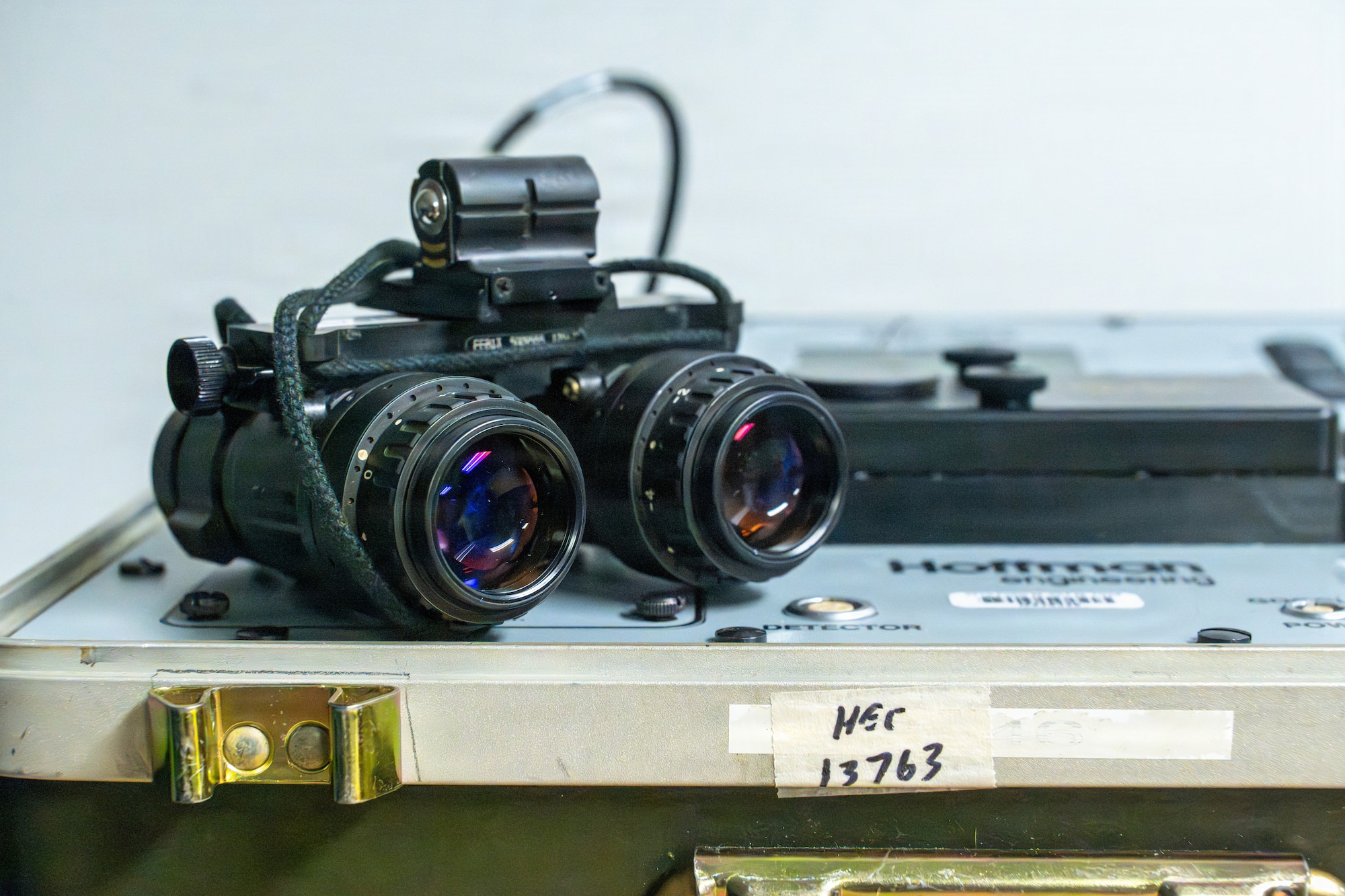 Night vision goggles are shown at MacDill Air Force Base, Florida, May 19, 2026. NVG’s are one of the most recent additions to mission capabilities, providing tactical advantage by allowing troops to navigate, survey and engage targets in low light or zero-light conditions. (U.S. Air Force photo by Airman Micquill Davis)