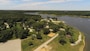 An aerial view of West Overlook Campground at Coralville Lake.