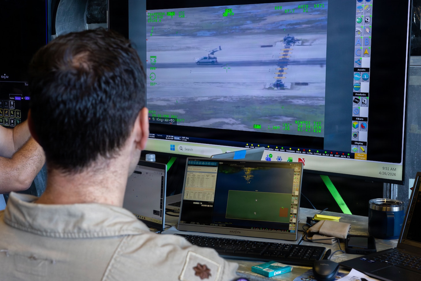 A Vanilla unmanned aerial system (UAS), from the Office of the Under Secretary of War for Research and Engineering, takes flight during the annual Fleet Experimentation (FLEX) 2026 event in Key West, Florida, April 26, 2026.