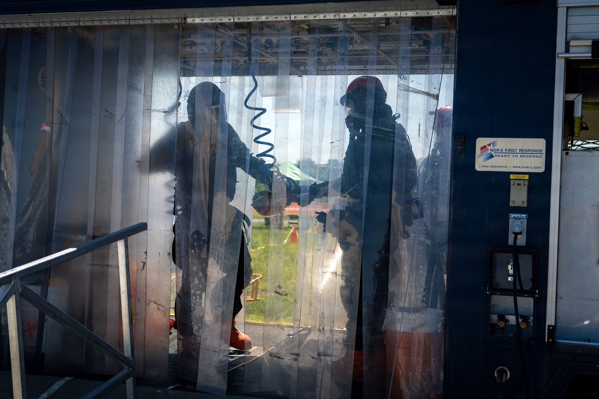 Service members from the New York and New Jersey National Guard Homeland Response Force conduct casualty extraction and hazardous environment response training under the instruction of the West Virginia National Guard during a regional CBRN response exercise. The training focused on lifesaving operations, interagency coordination and rapid response capabilities during large-scale domestic emergencies. (U.S. Army National Guard photo by Sgt. Tristan Murry)