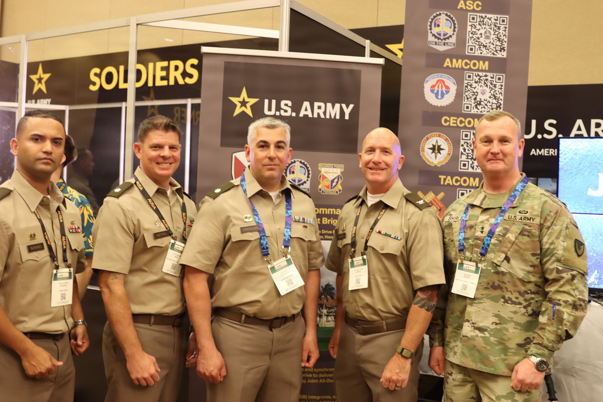 HONOLULU, Hawaii — Leaders from the 402nd Army Field Support Brigade pose for a photo at the Association of the United States Army's Land Forces Pacific Symposium and Exposition (LANPAC) 2026 in Honolulu, Hawaii.