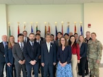 INSS Research Fellows and Faculty stand next to a group of researchers from Japan's National Institute for Defense Studies (NIDS) and s group of Japan Self-Defense Force (JSDF) officers from NIDS’ National Security Strategist Studies Program  at National Defense University (NDU).