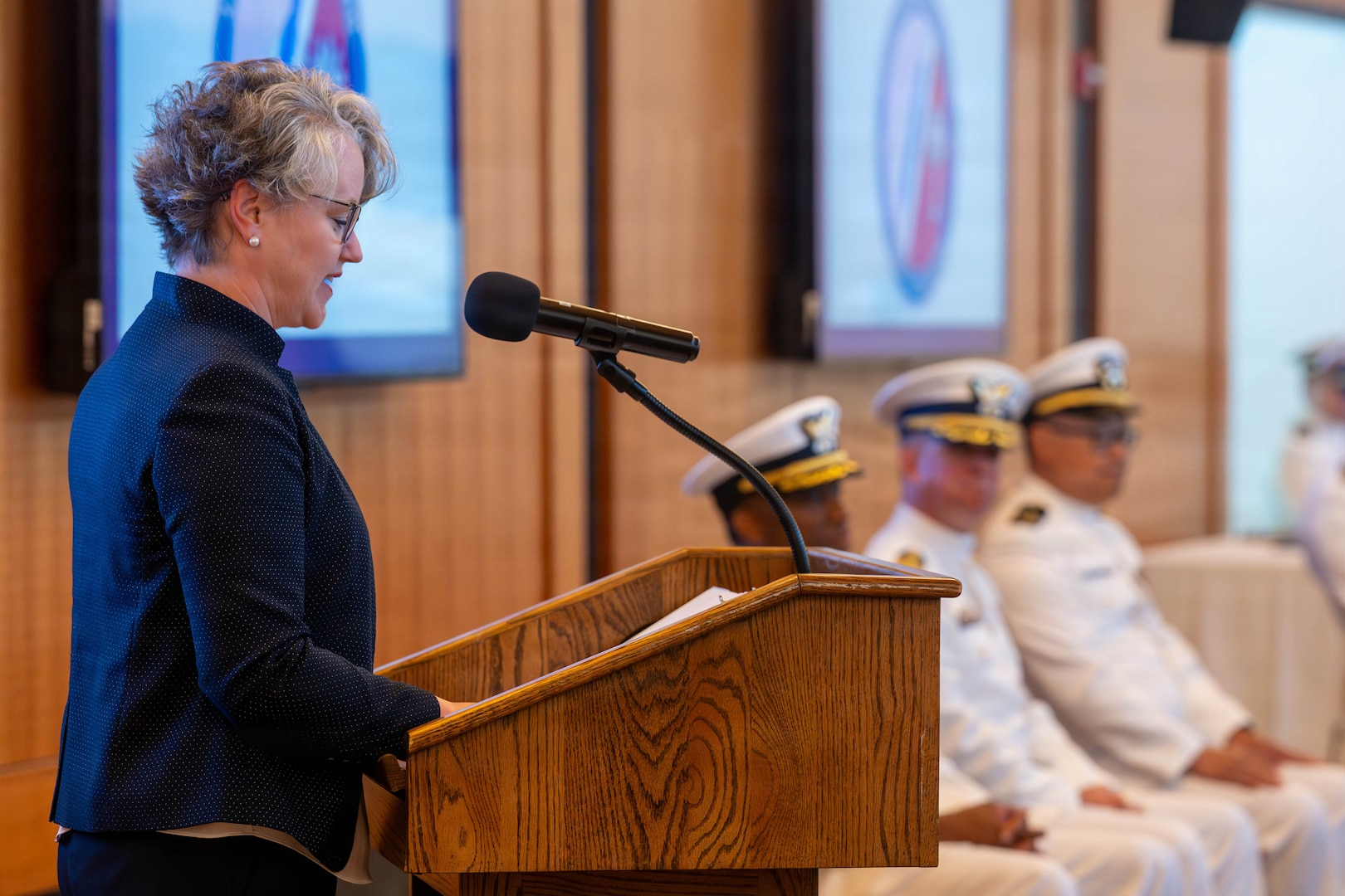 U.S. Coast Guard Capt. Matthew Kempe assumes command of Coast Guard Base Charleston from Capt. Eric Jones, during a change of command ceremony at Founders Hall in West Ashley, South Carolina, June 4, 2026.