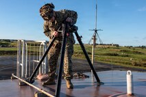 U.S. Marine Corps Cpl. Aiden Henson, a native of Texas and an infantry rifleman with 3d Intelligence Battalion, III Marine Expeditionary Force Information Group, assembles a Furuno DRS12ANXT Radar during Kaiju Rain 26 on Ie Shima, Japan, May 7, 2026.