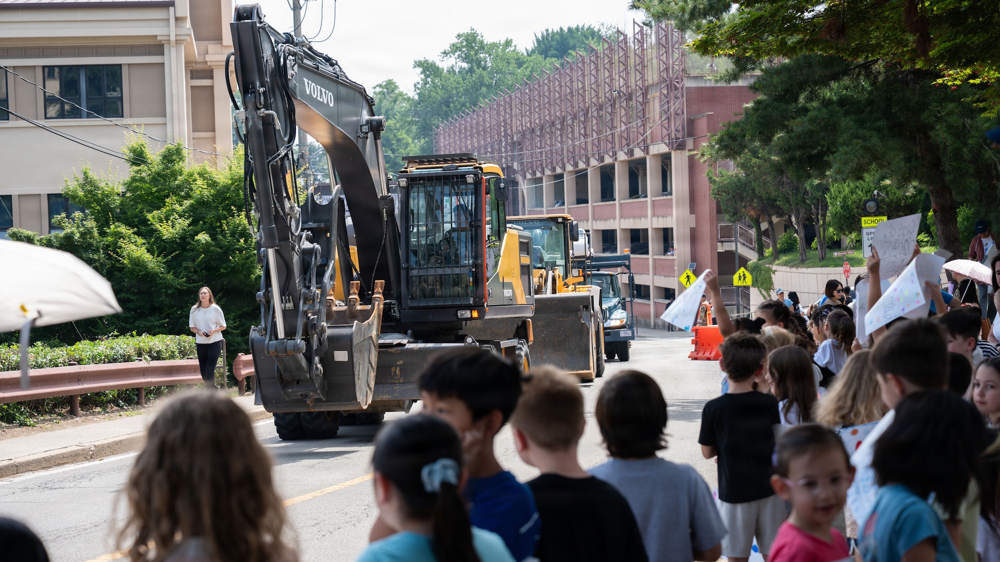 Students attend graduation parade.