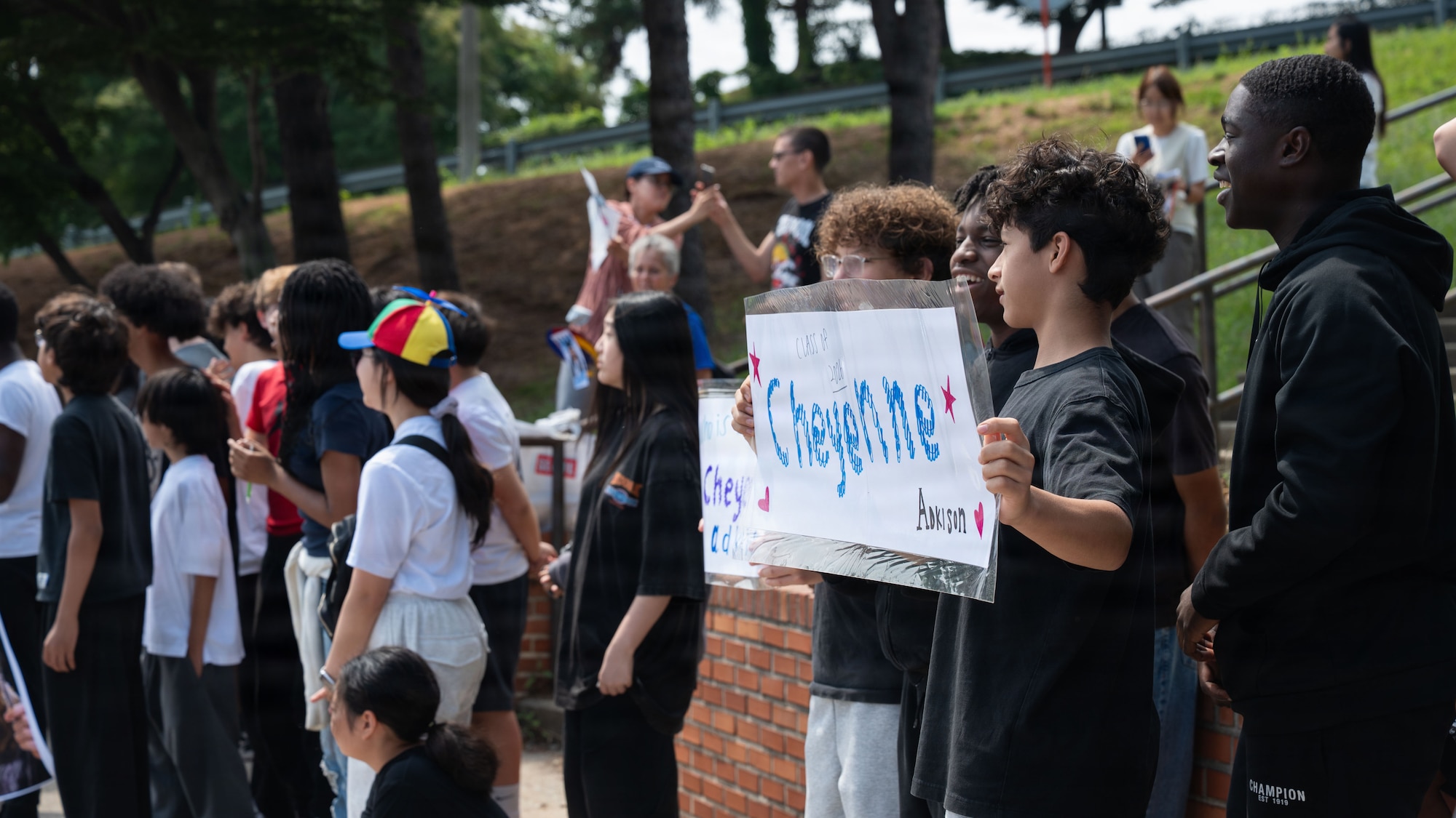 Students attend graduation parade.