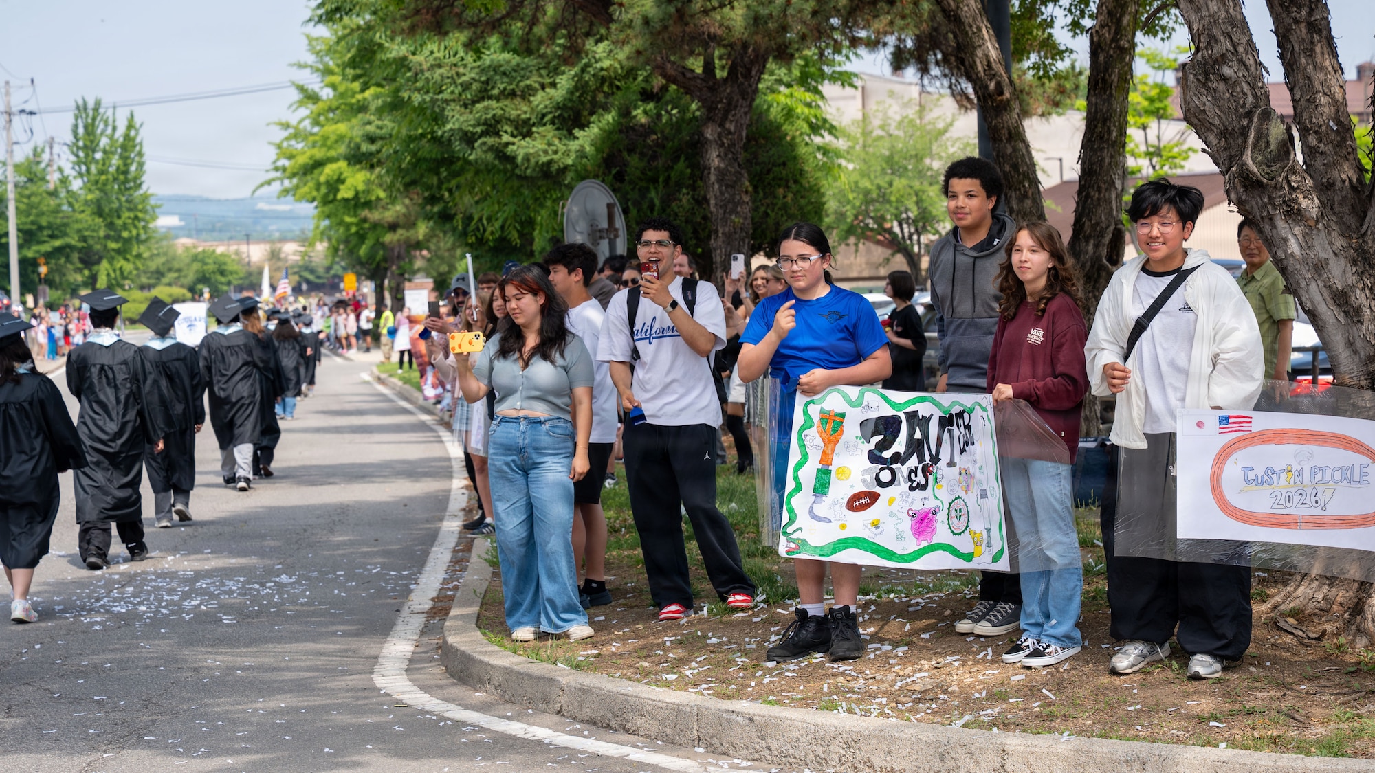 Students attend graduation parade.