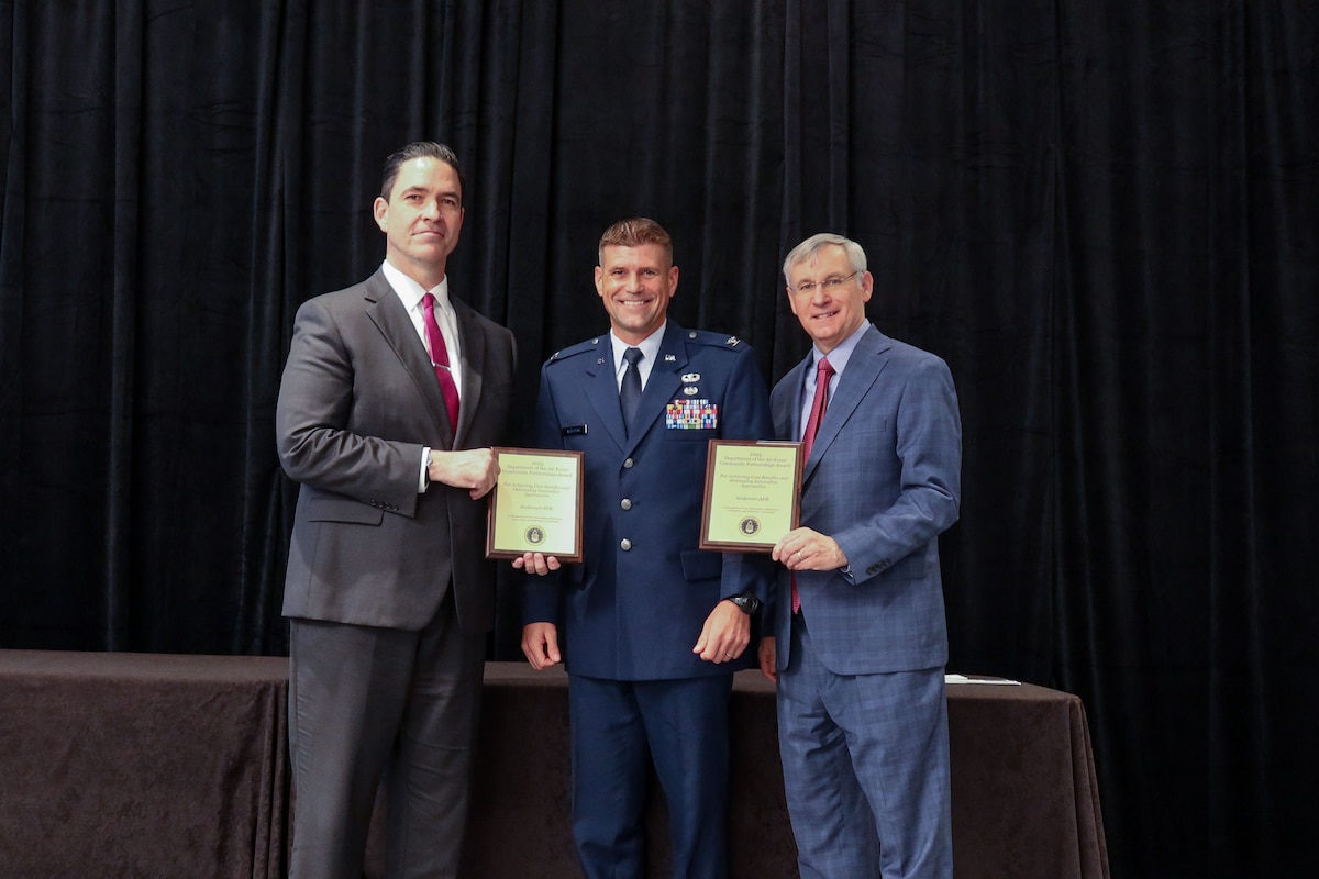 A first-of-its-kind partnership between Andersen Air Force Base and the Guam Department of Agriculture has been recognized as one of the Department of the Air Force's top community partnership initiatives, receiving the 2025 DAF Community Partnerships Award for Achieving Cost Benefits and Developing Innovative Approaches.