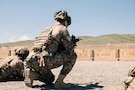 An Uzbek partner prepares to engage practice targets during M4 carbine familiarization training at Fort Harrison, Montana, June 3, 2026, as part of exercise Regional Cooperation 2026. Regional Cooperation 2026 is an annual, multinational U.S. Central Command-sponsored command-post, field training and cyber defense exercise conducted by U.S. National Guard units in partnership with nations from Central and South Asia, and other participating nations. (Oklahoma National Guard photo by Sgt. Anthony Ackah-Mensah)