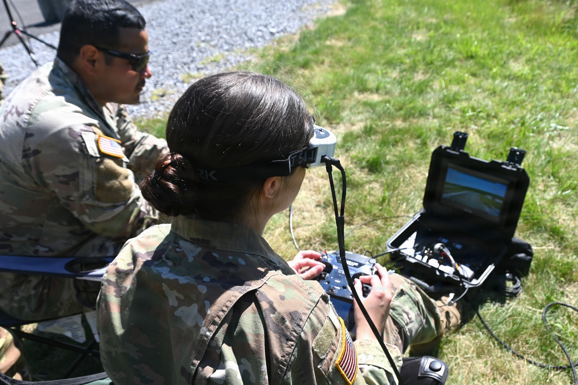 Soldiers at the Fort Indiantown Gap Unmanned Aircraft System Training and Innovations Facility receive new equipment training on the Neros Archer first-person-view drone June 3, 2026, at Fort Indiantown Gap, Pennsylvania. The Archer is the first of eight drones the Soldiers at the TIF will receive training on so that they can train other Soldiers as part of the Department of War’s Drone Dominance Program. (Pennsylvania National Guard photo by Brad Rhen)