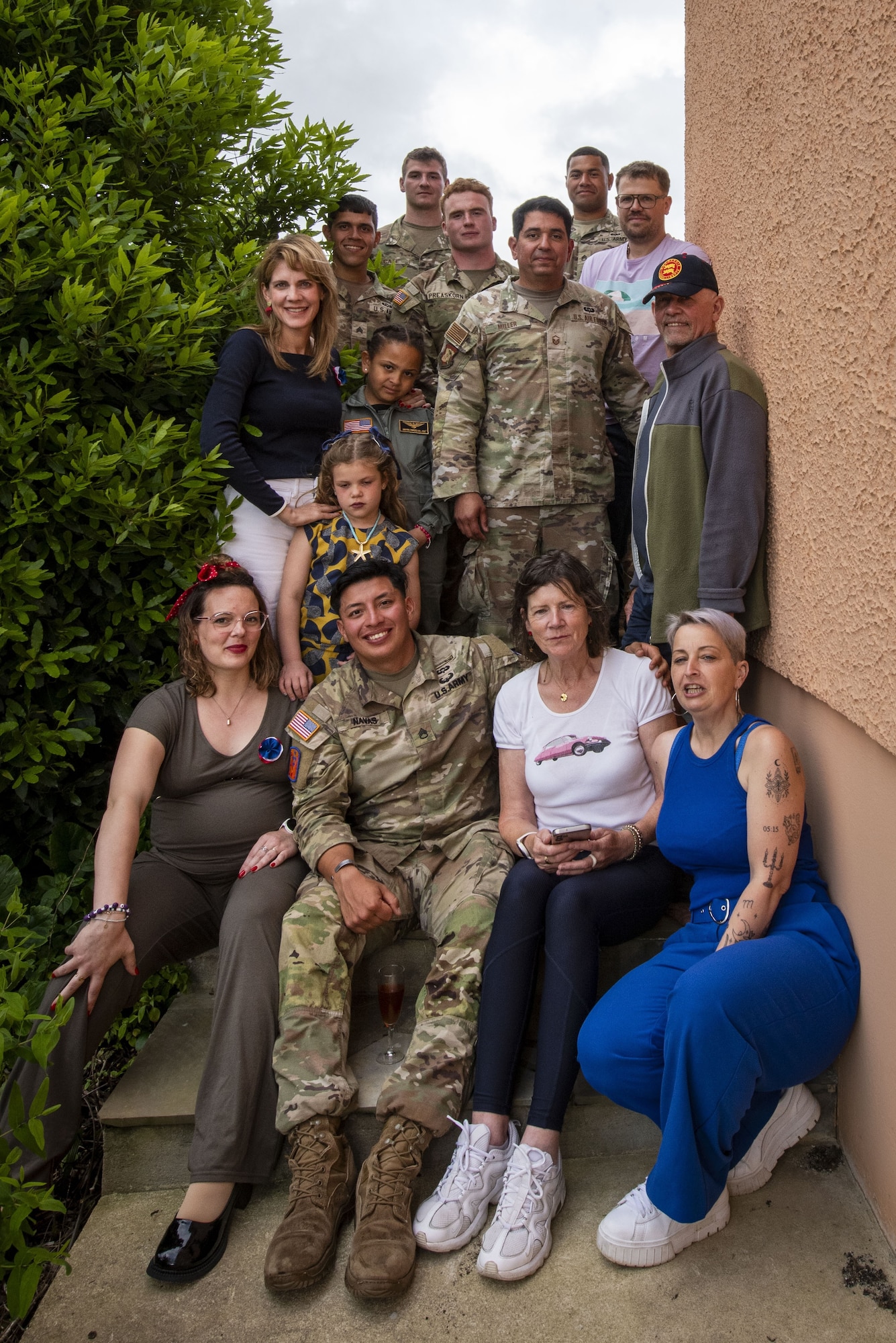 a group on a stoop