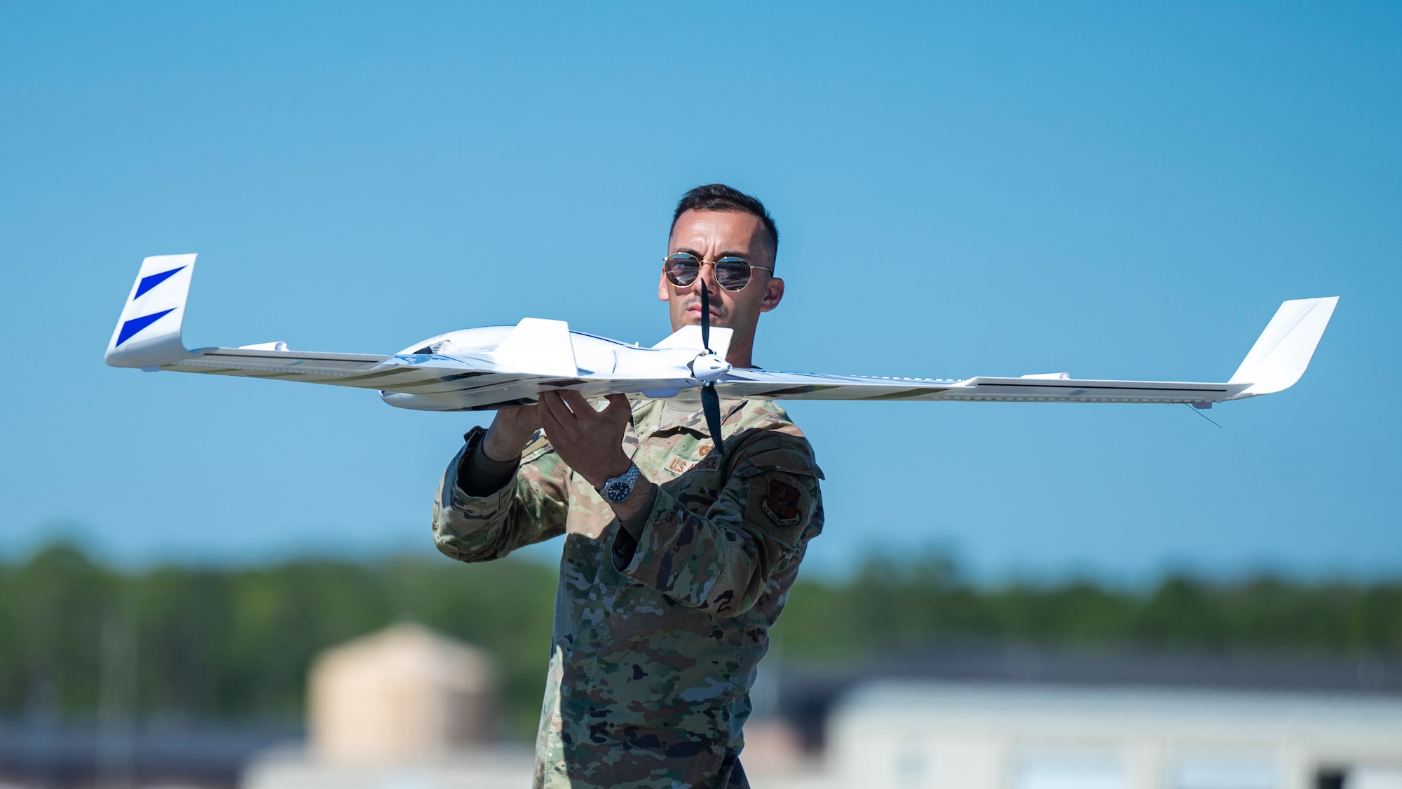 Airmen assigned to the 184th Wing’s Point Defense Battle Lab-Kansas and the 319th Reconnaissance Wing’s PDBL-North Dakota coordinate operational scenarios during the Valuable Asset Protection Operations Rehearsal (VAPOR) 26.1 at Avon Park Air Force Test Range, Florida, March 22-April 2, 2026. VAPOR 26.1 is a joint, Total Force exercise evaluating non-kinetic, passive defense measures—such as camouflage, concealment, deception, and hardening—to protect vital Air Force assets from small Unmanned Aircraft Systems (sUAS). The rehearsal supports Air Combat Command's initiative to shift the military toward a proactive defensive posture, enhancing installation survivability and mission readiness.