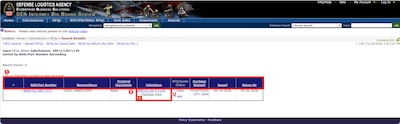 Review the list of solicitations and click on the solicitation number once you find a solicitation that interests you.