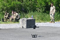 Soldiers at the Fort Indiantown Gap Unmanned Aircraft System Training and Innovation Facility receive new equipment training on the Neros Archer first-person-view drone June 3, 2026, at Fort Indiantown Gap, Pennsylvania. The Archer is the first of eight drones the Soldiers at the TIF will receive training on so that they can train other Soldiers as part of the Department of War’s Drone Dominance Program. (Pennsylvania National Guard photo by Brad Rhen)