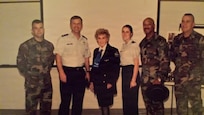 Then-U.S. Air Force 2nd. Lt. Kelli R. Moon, third from right, poses with a World War II Women Airforce Service Pilot at Lackland Air Force Base, Texas. Moon retired from the Air Force as a colonel in 2026 after 25 years of service. (Courtesy photo provided by Col. Moon)