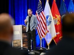 DLA Disposition Services Director Mike Cannon answers a question during his June 2 Knowledge Bar session at the 2026 DLA Supply Chain Alliance Symposium hosted by the National Defense Industrial Association in partnership with the Defense Logistics Agency in Columbus, Ohio.