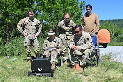 Soldiers at the Fort Indiantown Gap Unmanned Aircraft System Training and Innovation Facility, or TIF, receive new equipment training on the Neros Archer first-person-view drone June 3, 2026, at Fort Indiantown Gap, Pennsylvania.