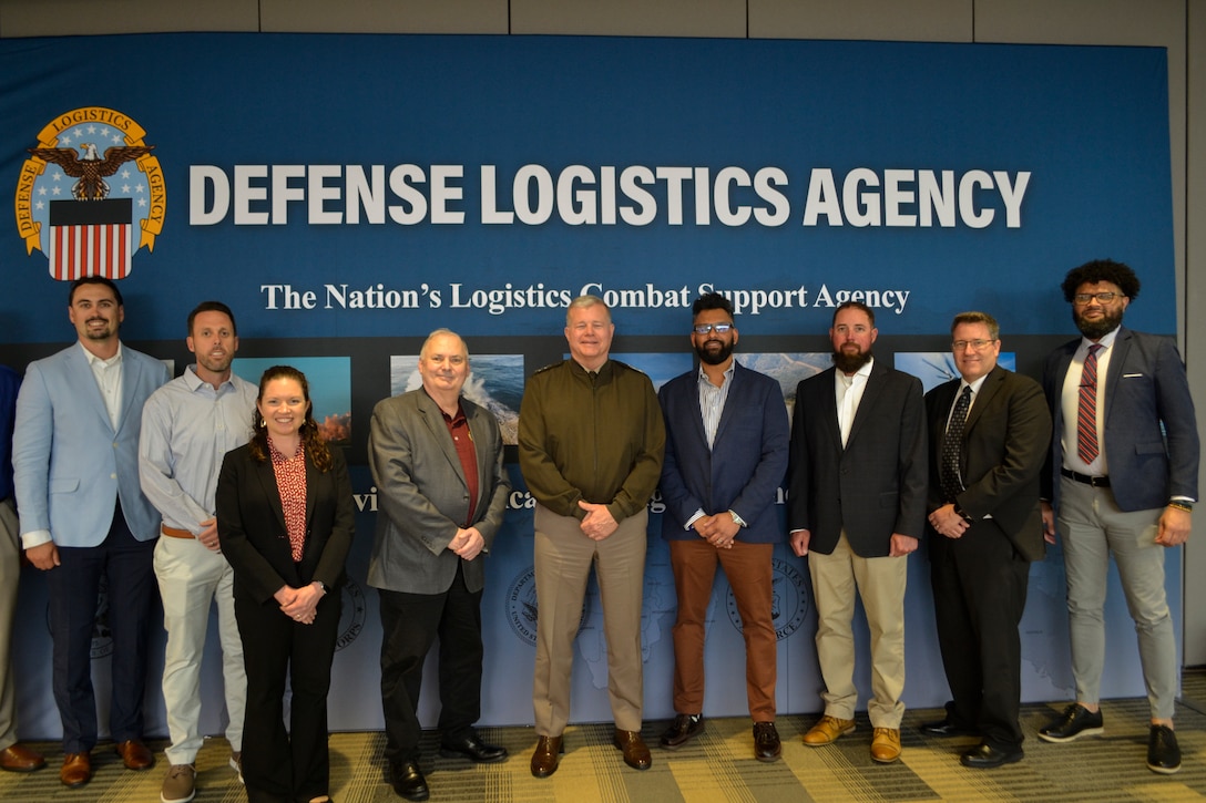 Defense Logistics Agency Director Army Lt. Gen. Mark Simmerly meets with the DLA Troop Support team during the DLA Supply Chain Alliance Symposium & Exhibition in Columbus, Ohio, June 2, 2026. The two-day event brought together government and industry professionals to strengthen partnerships and secure the global defense supply chain.