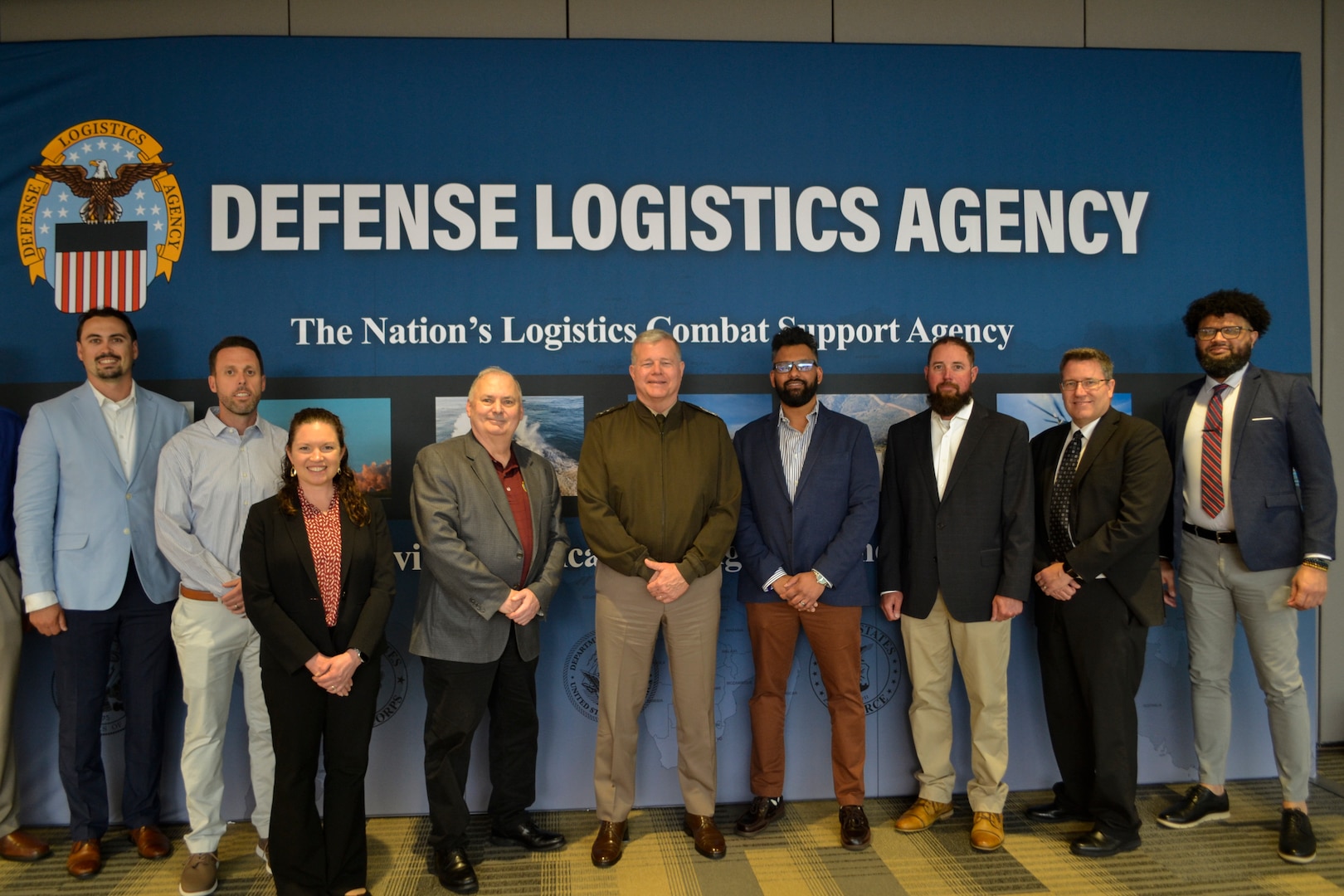 Defense Logistics Agency Director Army Lt. Gen. Mark Simmerly meets with the DLA Troop Support team during the DLA Supply Chain Alliance Symposium & Exhibition in Columbus, Ohio, June 2, 2026. The two-day event brought together government and industry professionals to strengthen partnerships and secure the global defense supply chain.
