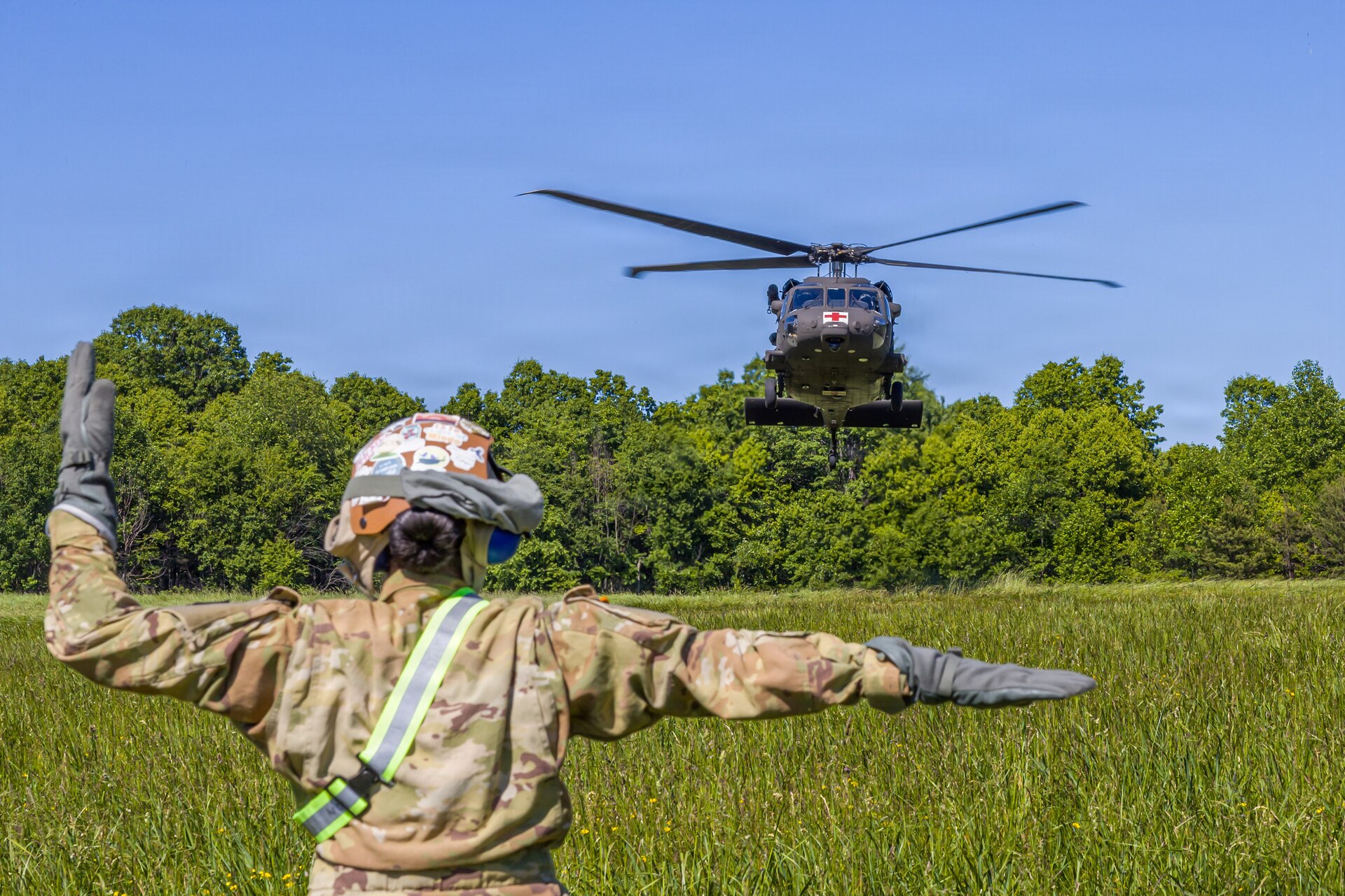 Soldiers in the 2-104th General Support Aviation Battalion, 28th Expeditionary Combat Aviation Brigade conduct a Forward Arming and Refueling Point, or FARP, exercise at Fort Indiantown Gap, Pennsylvania, June 3, 2026. The purpose of this exercise is for yearly training requirements to maintain unit readiness and effectiveness. (U.S. Army National Guard photo by Pfc. Austin Duplessie)