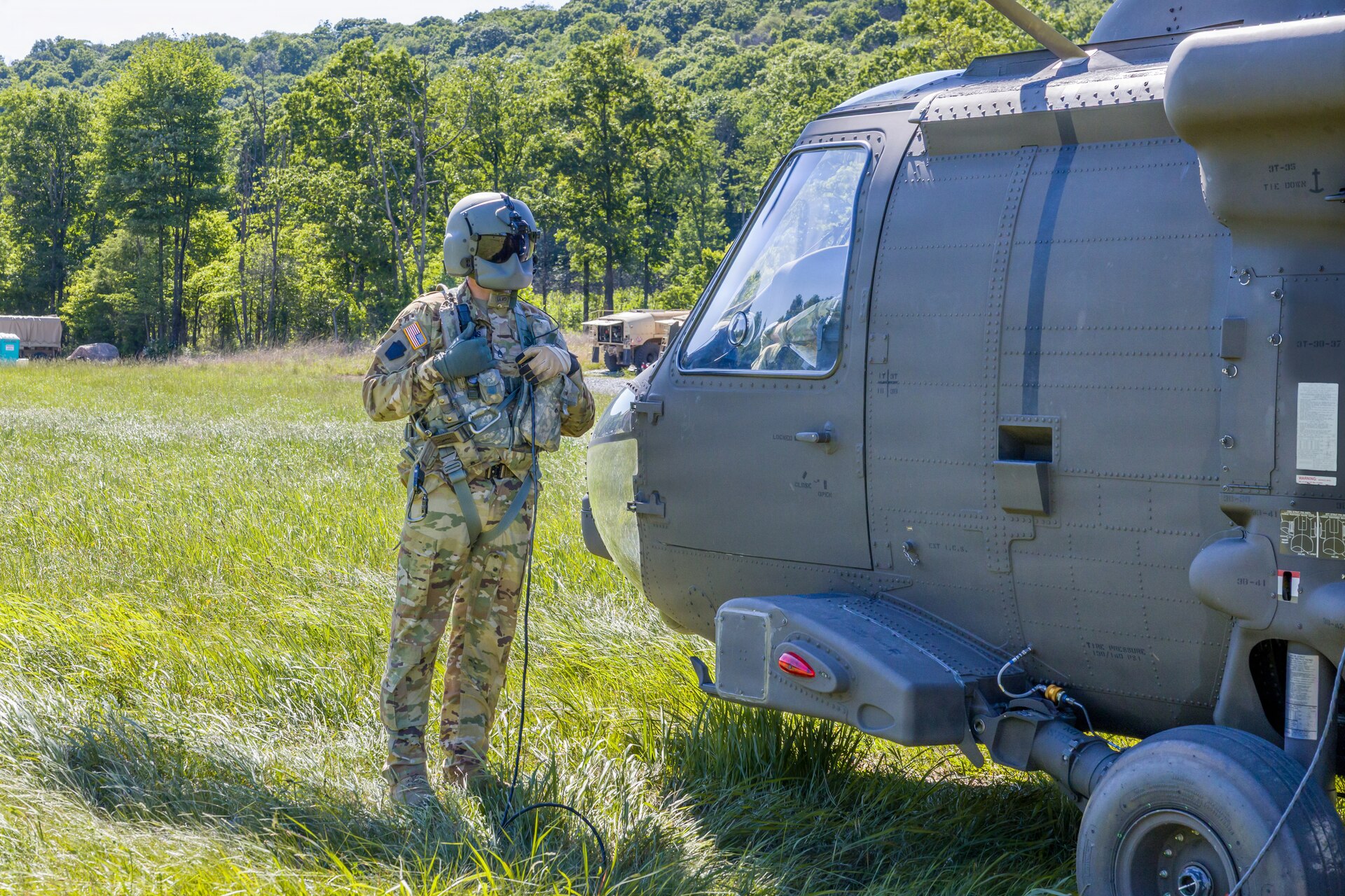 Soldiers in the 2-104th General Support Aviation Battalion, 28th Expeditionary Combat Aviation Brigade conduct a Forward Arming and Refueling Point, or FARP, exercise at Fort Indiantown Gap, Pennsylvania, June 3, 2026. The purpose of this exercise is for yearly training requirements to maintain unit readiness and effectiveness. (U.S. Army National Guard photo by Pfc. Austin Duplessie)