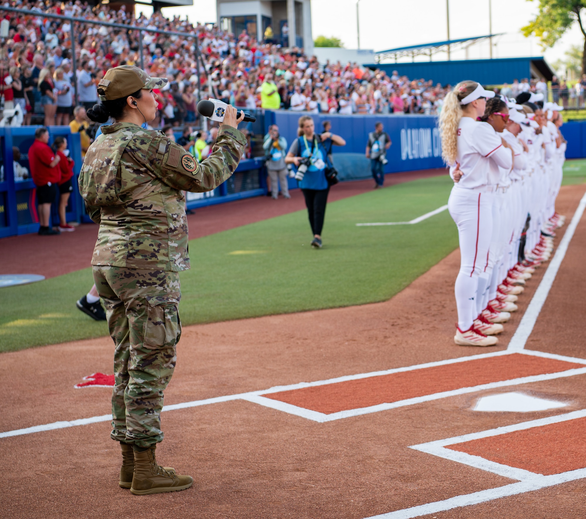 Airman sings National Anthem