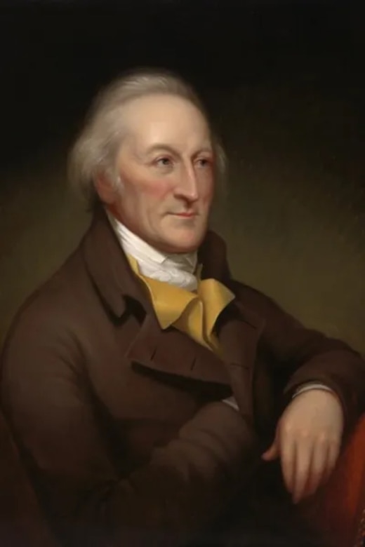 A painting depicting a man in colonial attire.