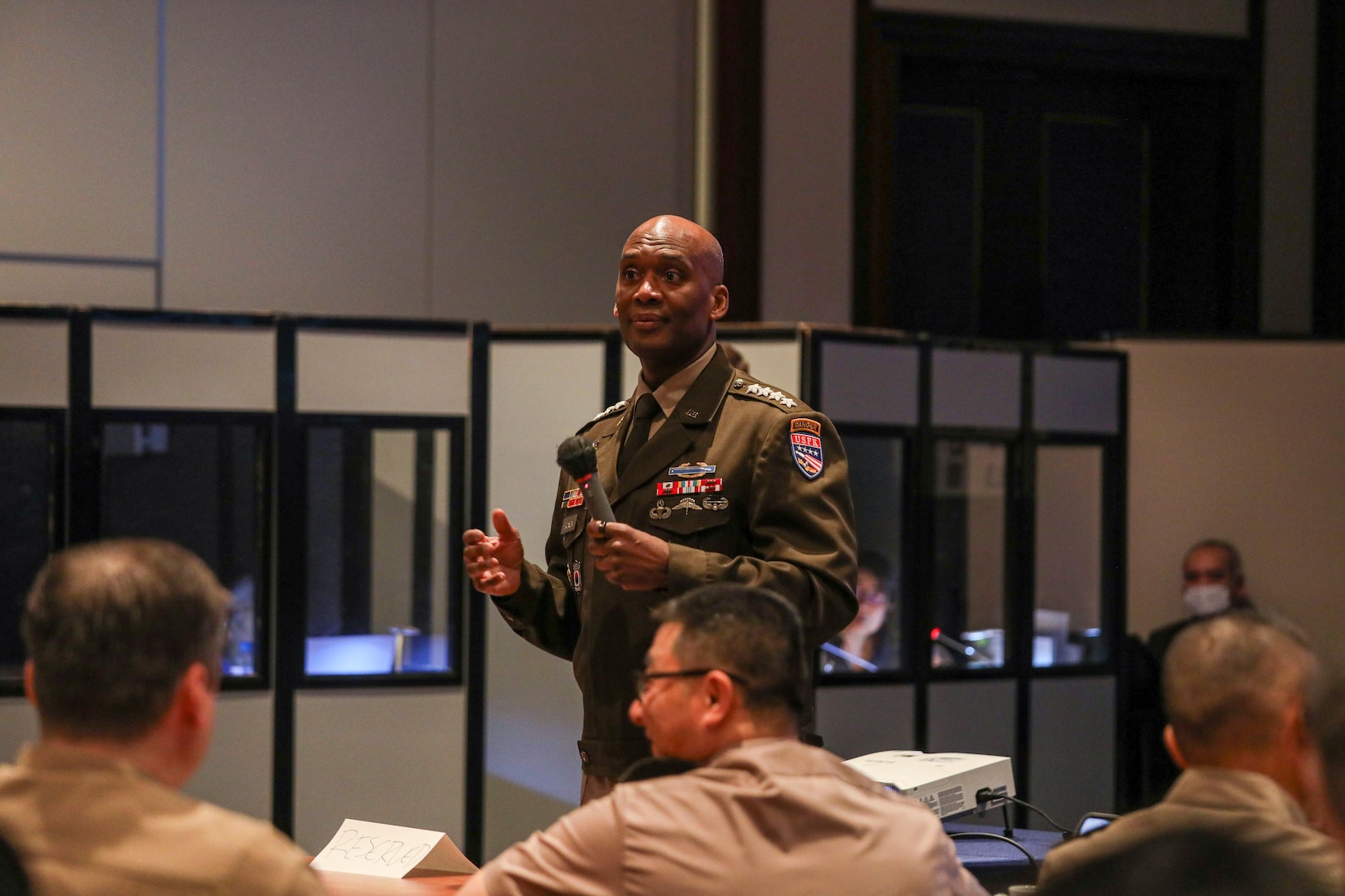 U.S. Army Gen. Xavier T. Brunson, United Nations Command, Combined Forces Command, and United States Forces Korea commander, delivers a keynote speech during the 2026 Northeast Asia International and Operational Law Conference May 19, 2026 at the New Sanno Hotel in Tokyo, Japan.