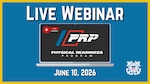A PRP Article Title Card for a live webinar event.