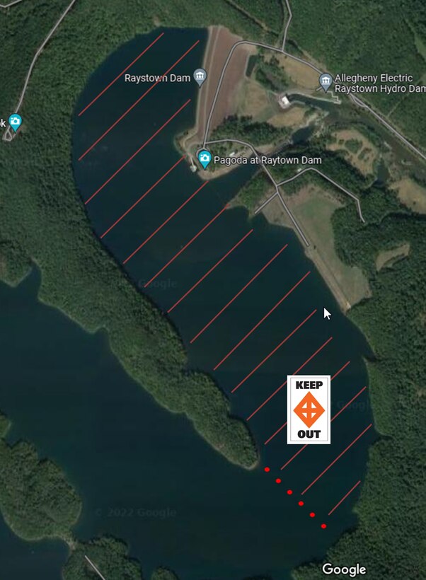 The U.S. Army Corps of Engineers (USACE), Baltimore District, will temporarily close the area of Raystown Lake downstream of Mile Marker 1 to all boat traffic from June 11-23, 2026, to allow construction workers to safely perform underwater and surface work on portions of Raystown Dam’s mechanical equipment.