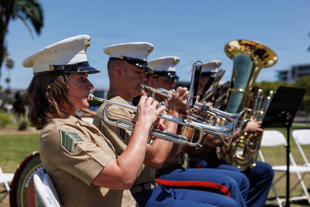 U.S. Marines with Marine Band San Diego, Marine Corps Recruit Depot San Diego, Western Recruiting Region, perform at the San Diego County Law Enforcement Memorial Ceremony in San Diego, California, May 6, 2026. Marine Band San Diego’s performance at the San Diego County Law Enforcement Memorial Ceremony honored fallen law enforcement officers, reinforced commitment between military and local agencies, and paid tribute to the sacrifices made to the San Diego community. (U.S. Marine Corps photo by Lance Cpl. Kevin Alonso)